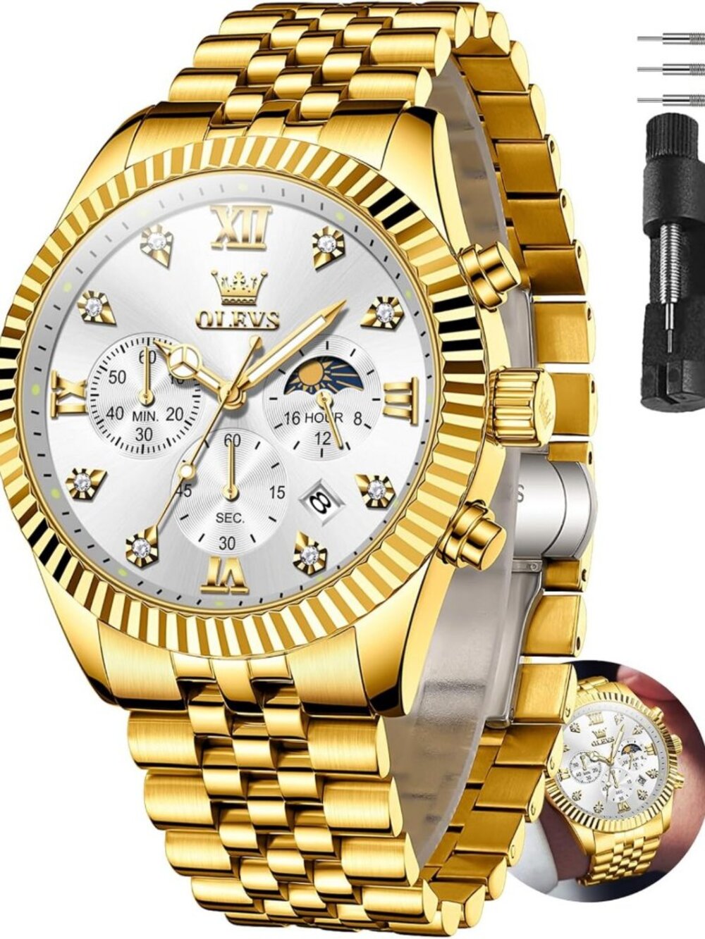 Luxury Stainless Steel Men's Watch - 30M Waterproof Quartz Dress Timepiece